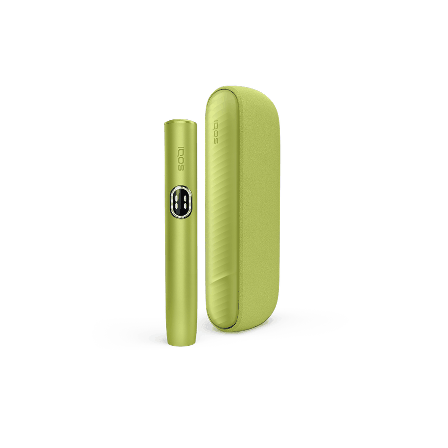 IQOS-ILUMA-i-Leaf-Green-device IQOS ILUMA i Leaf Green heated tobacco device — Leaf Green finish, front view on white background