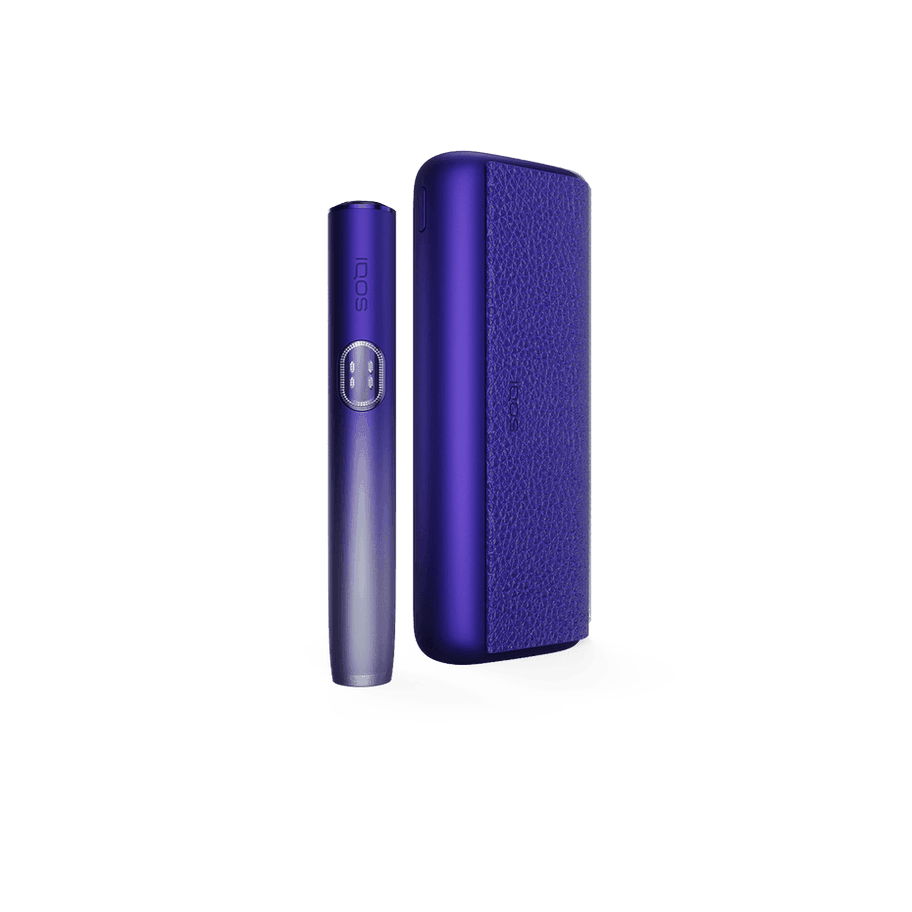 IQOS-ILUMA-i-PRIME-Electric-Purple-device IQOS ILUMA i PRIME Electric Purple heated tobacco device — Electric Purple finish, front view on white background