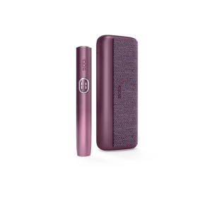 IQOS ILUMA i PRIME Garnet Red heated tobacco device — Garnet Red finish, front view on white background