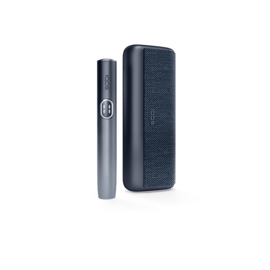 IQOS-ILUMA-i-PRIME-Midnight-Black-device IQOS ILUMA i PRIME Midnight Black heated tobacco device — Midnight Black finish, front view on white background